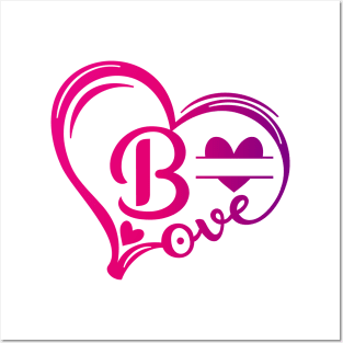 letter b monogram in the shape of love Posters and Art